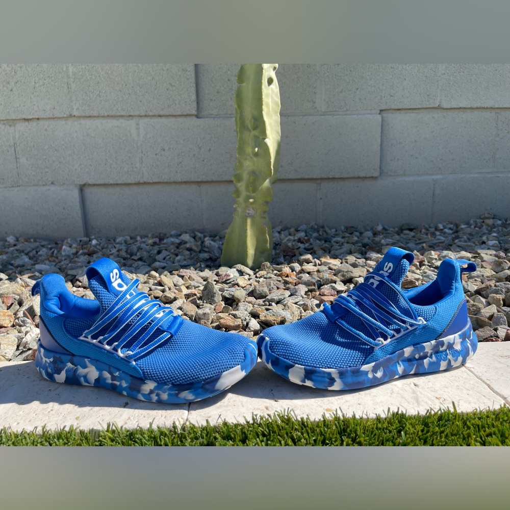 Adidas Blue Sneakers with Camouflage Detail